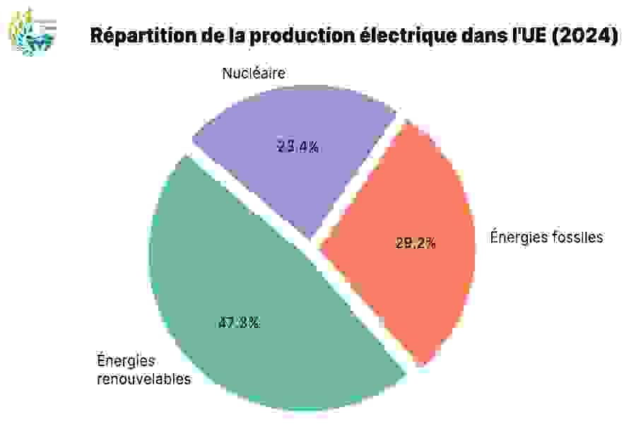 Ripartizione della generazione elettrica nell'UE (2024)