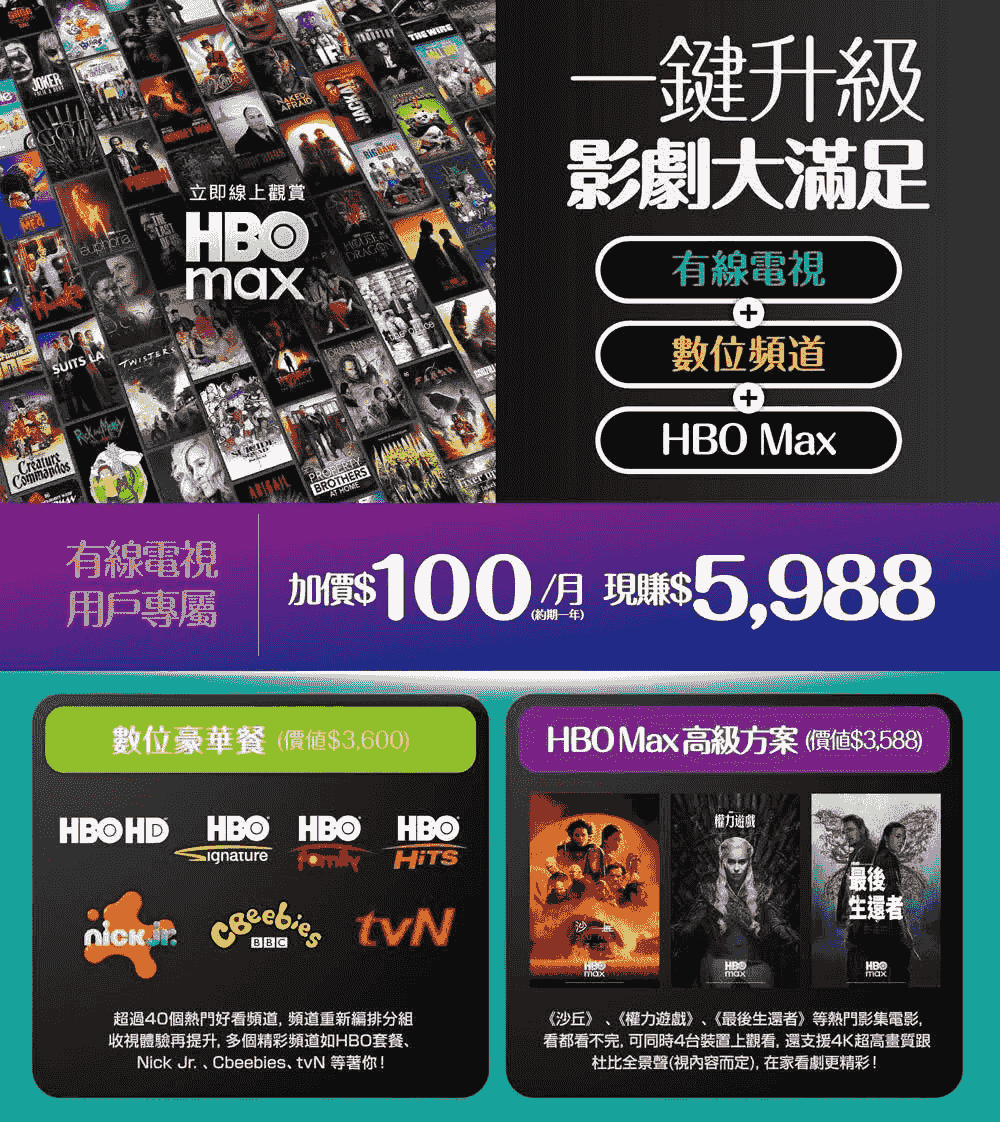 HBO MAX加購方案