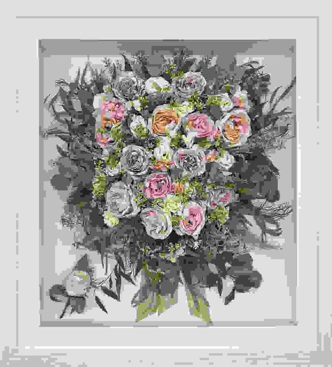 Trailing Wedding Bouquet Framed Flower Preservation in driftwood frame 12" x 18" £350 Trailing Wedding Bouquet Framed Flower Preservation in driftwood frame 12" x 18" £350