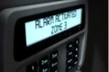 Intruder Alarm System displaying alarm activated zone 3