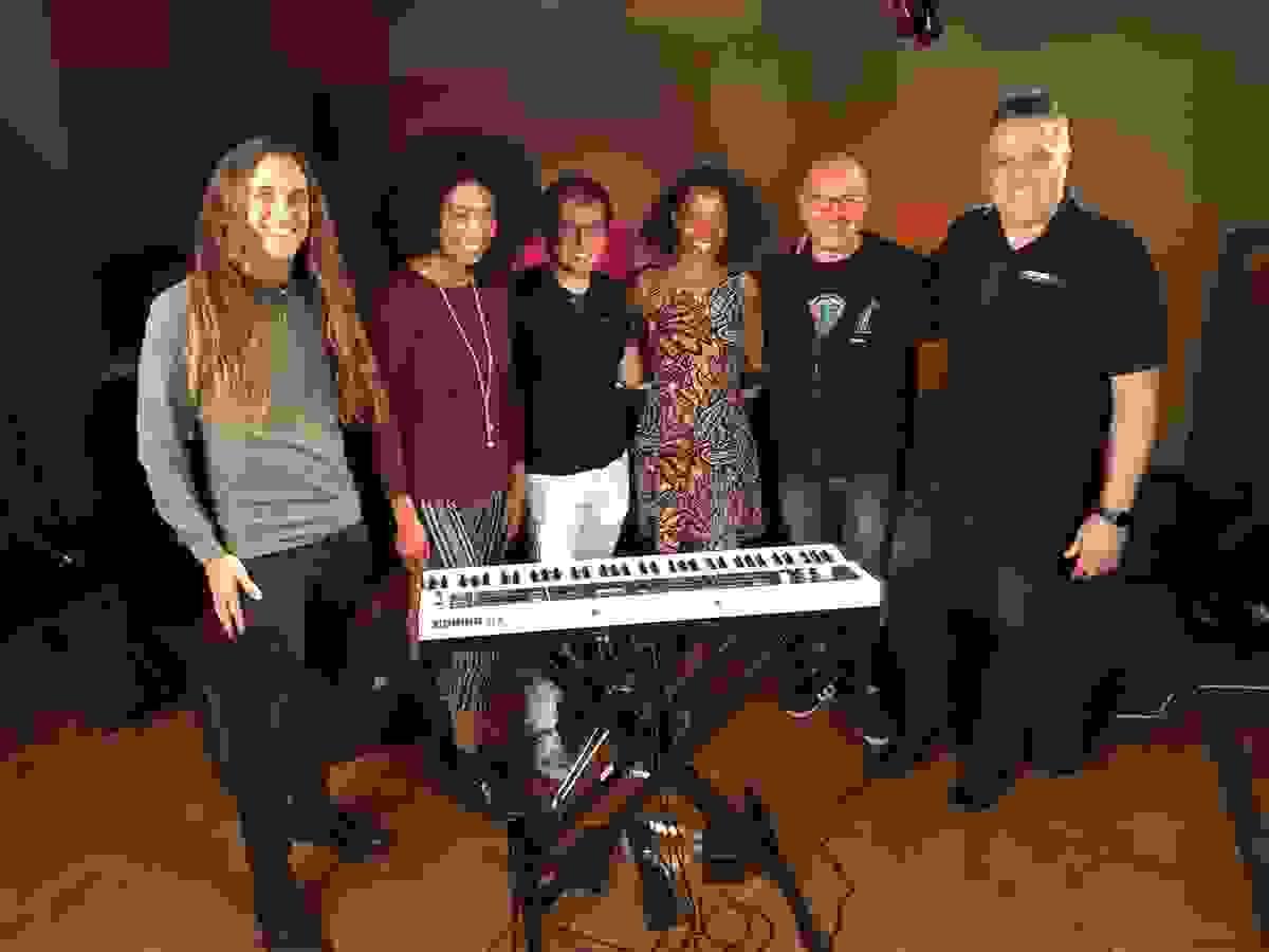 With musician friends