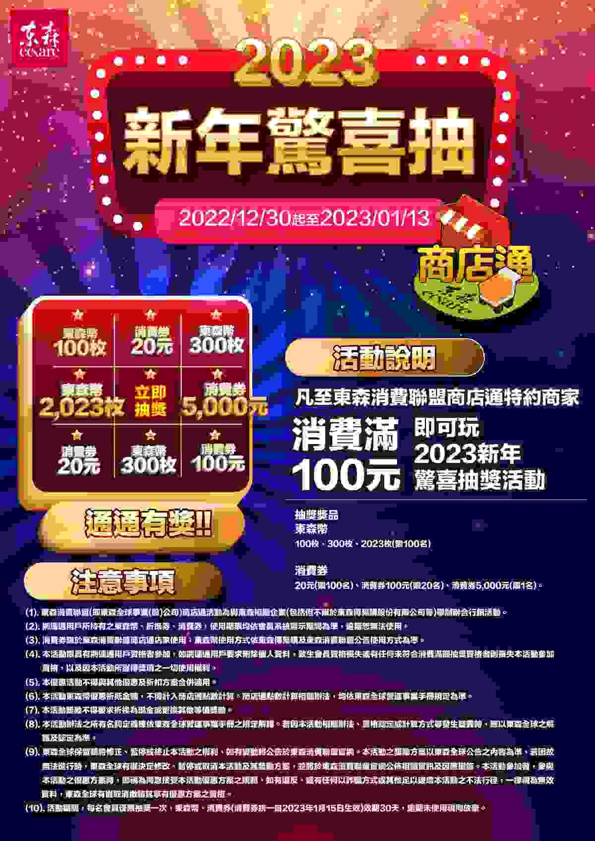 ecKare 東森消費聯盟商店通 2023新年驚喜抽獎活動