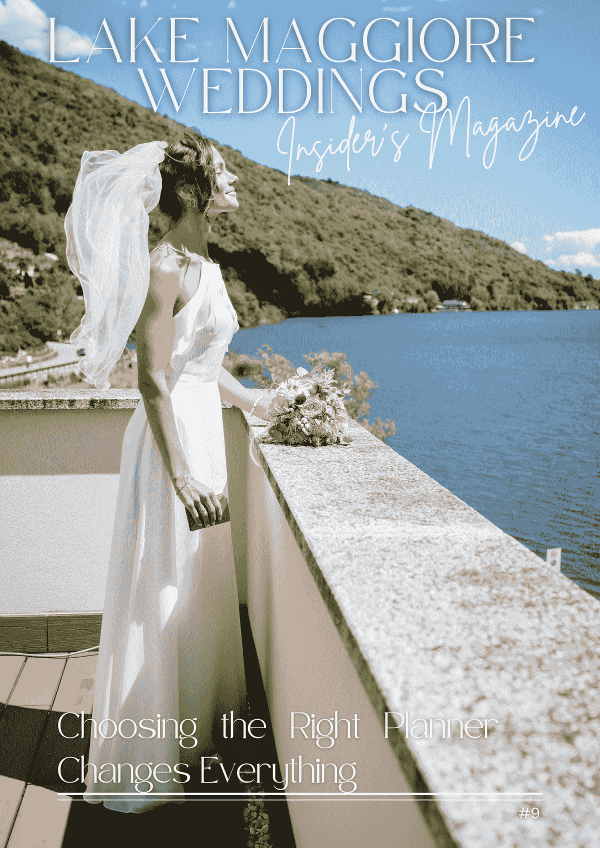 A calm bride before the ceremony overlooking Lake Mergozzo A calm bride before the ceremony overlooking Lake Mergozzo