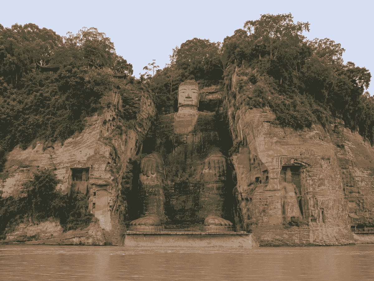Leshan Giant Buddha carved into a riverside cliff on a day trip from Chengdu Leshan Giant Buddha carved into a riverside cliff on a day trip from Chengdu