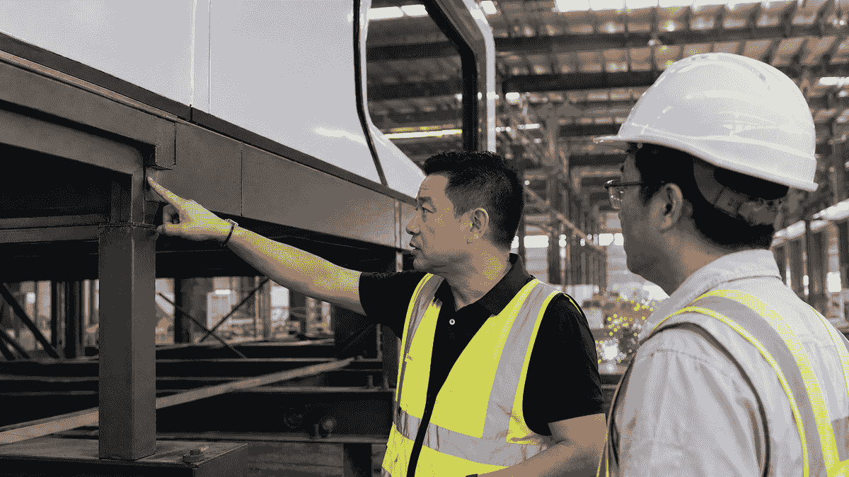 Our senior auditor Peter performing a Tier 1 structural check on an Astra M7 unit. Our senior auditor Peter performing a Tier 1 structural check on an Astra M7 unit.