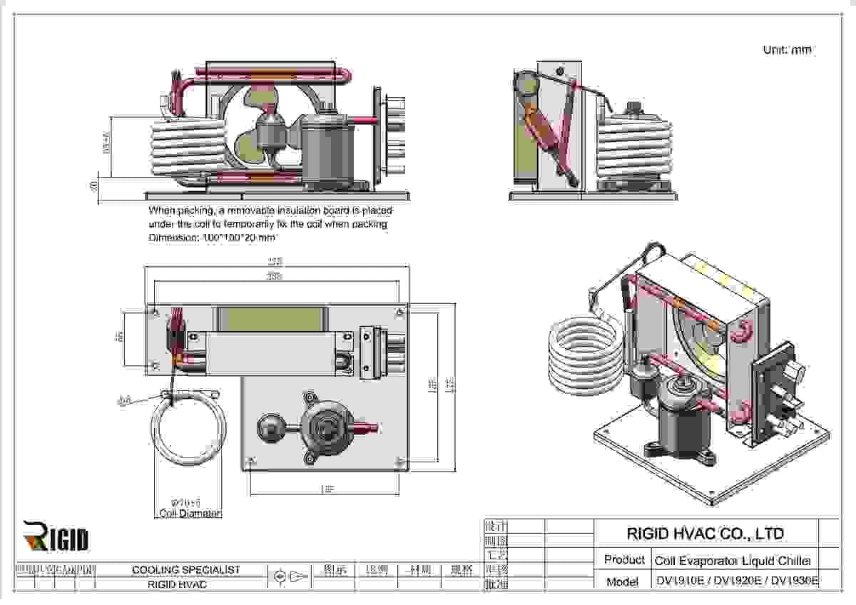 Stainless St. Coil Evaporator Chiller Drawing Stainless St. Coil Evaporator Chiller Drawing