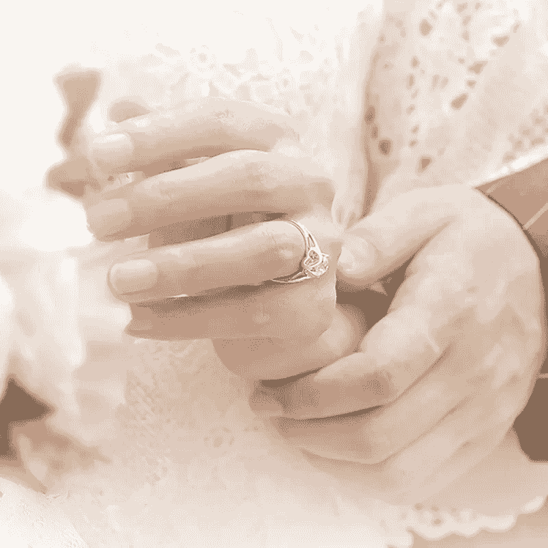 How to wear wedding ring and engagement ring properly illustrated.