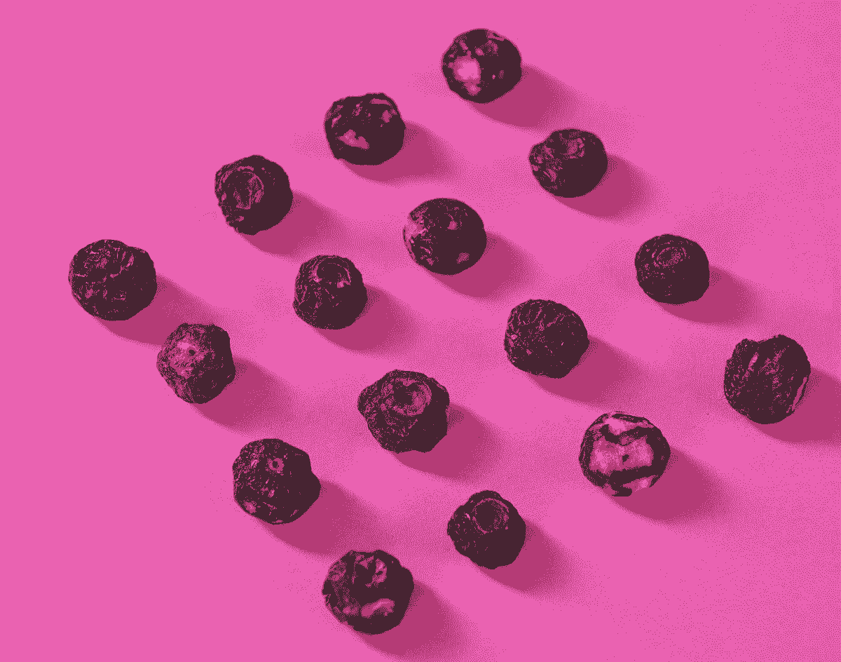 Delicious freeze dried blueberry snack option.