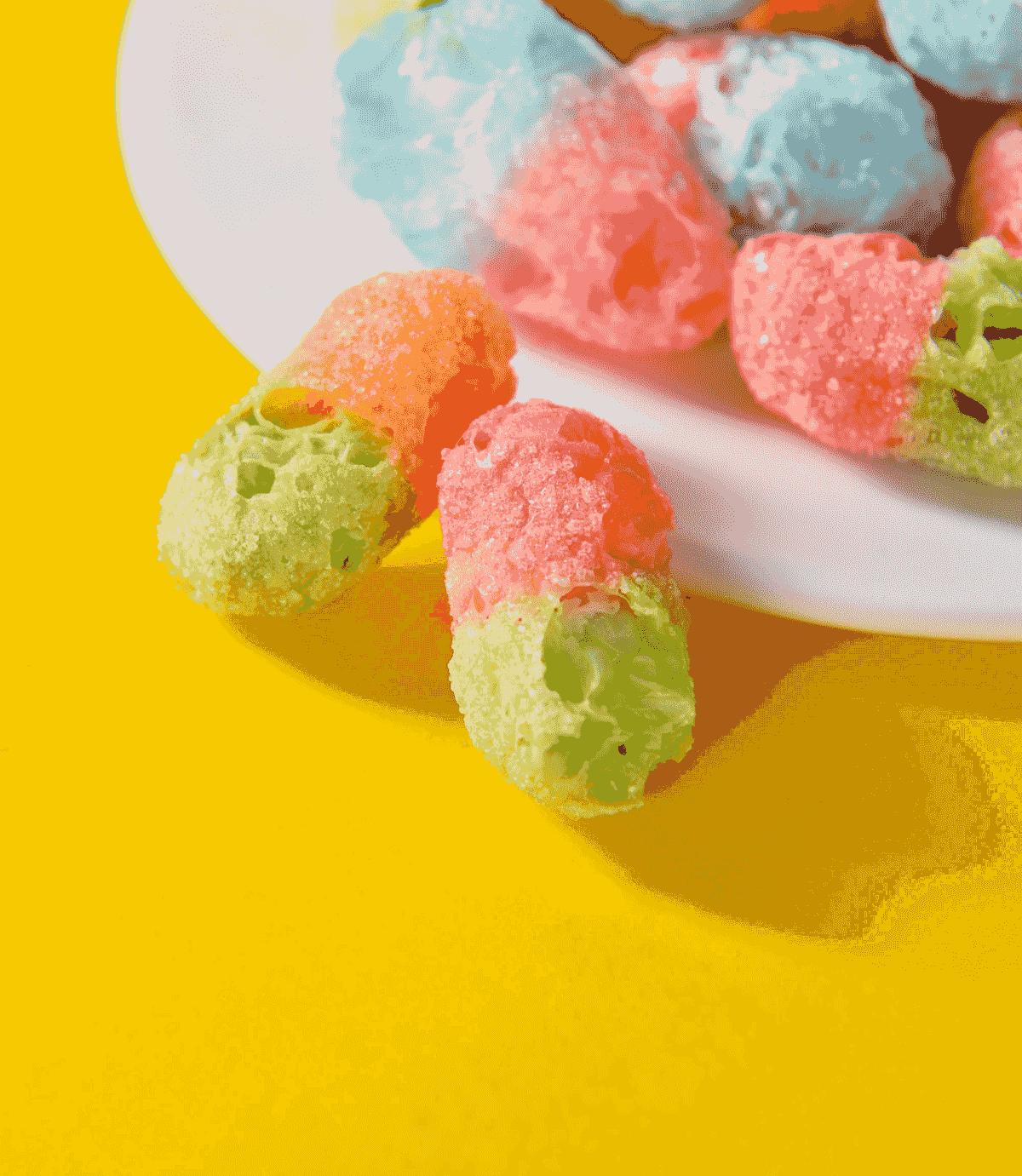 freshly packaged freeze dried candy collection
