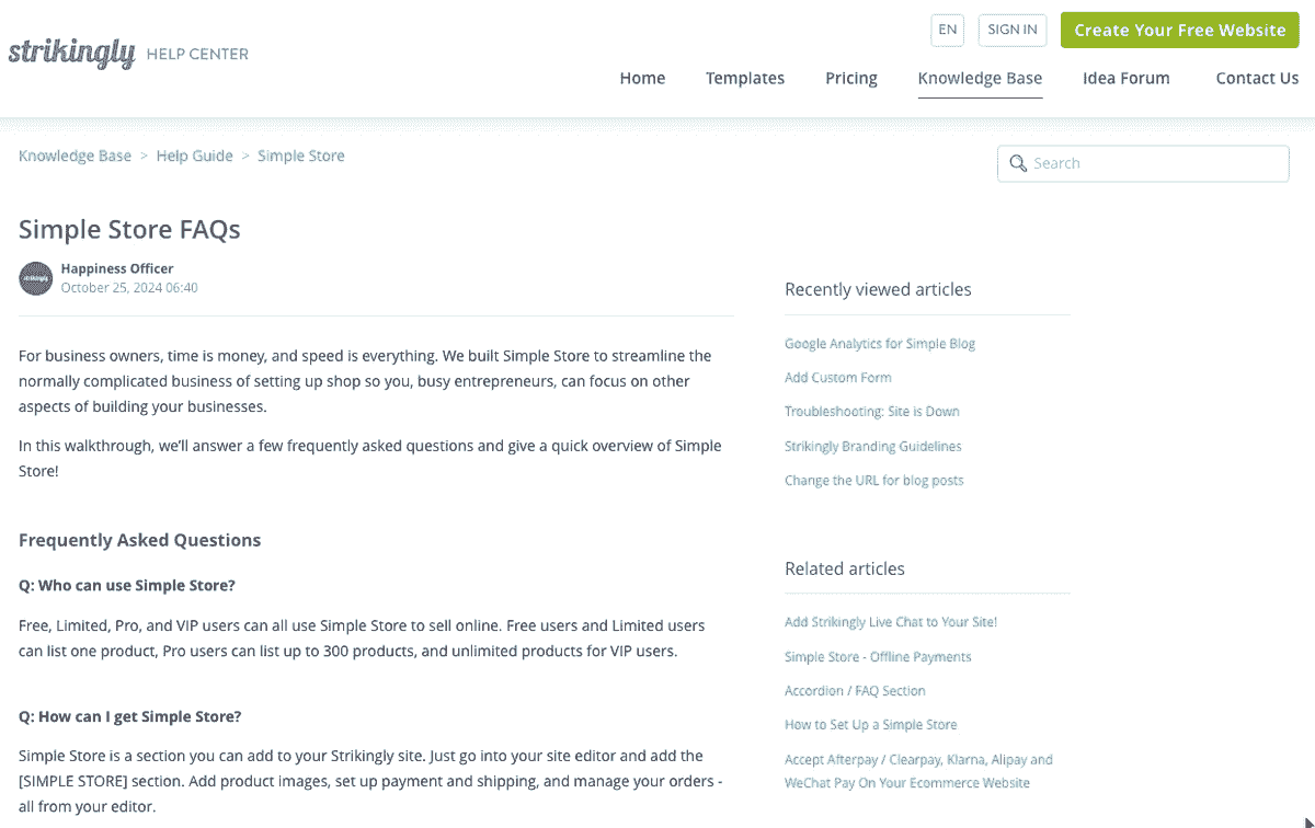 knowledge base supporting customer onboarding process