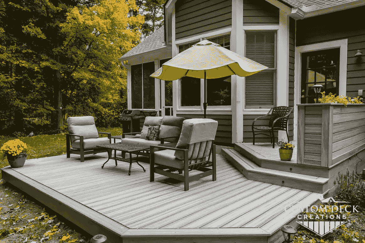Beautiful picture framed deck enhancing curb appeal