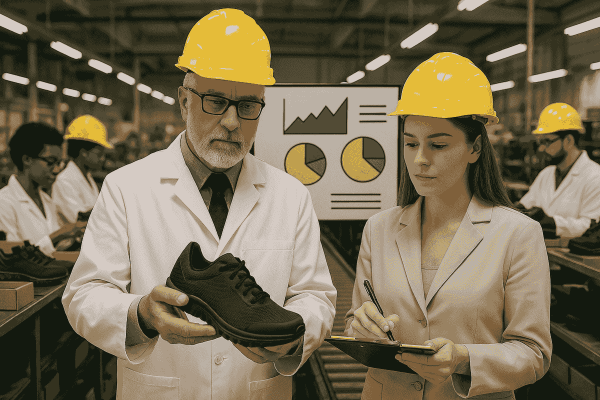 Quality Defects in shoes showcasing various common flaws