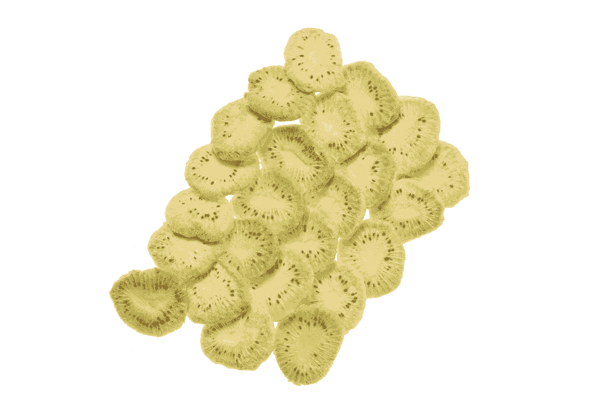 Delicious freeze dried kiwi slices showcasing their vibrant color