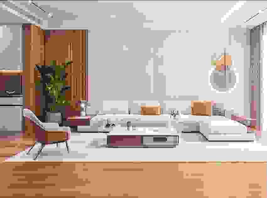 wpc wall panel interior in a contemporary living room setting.