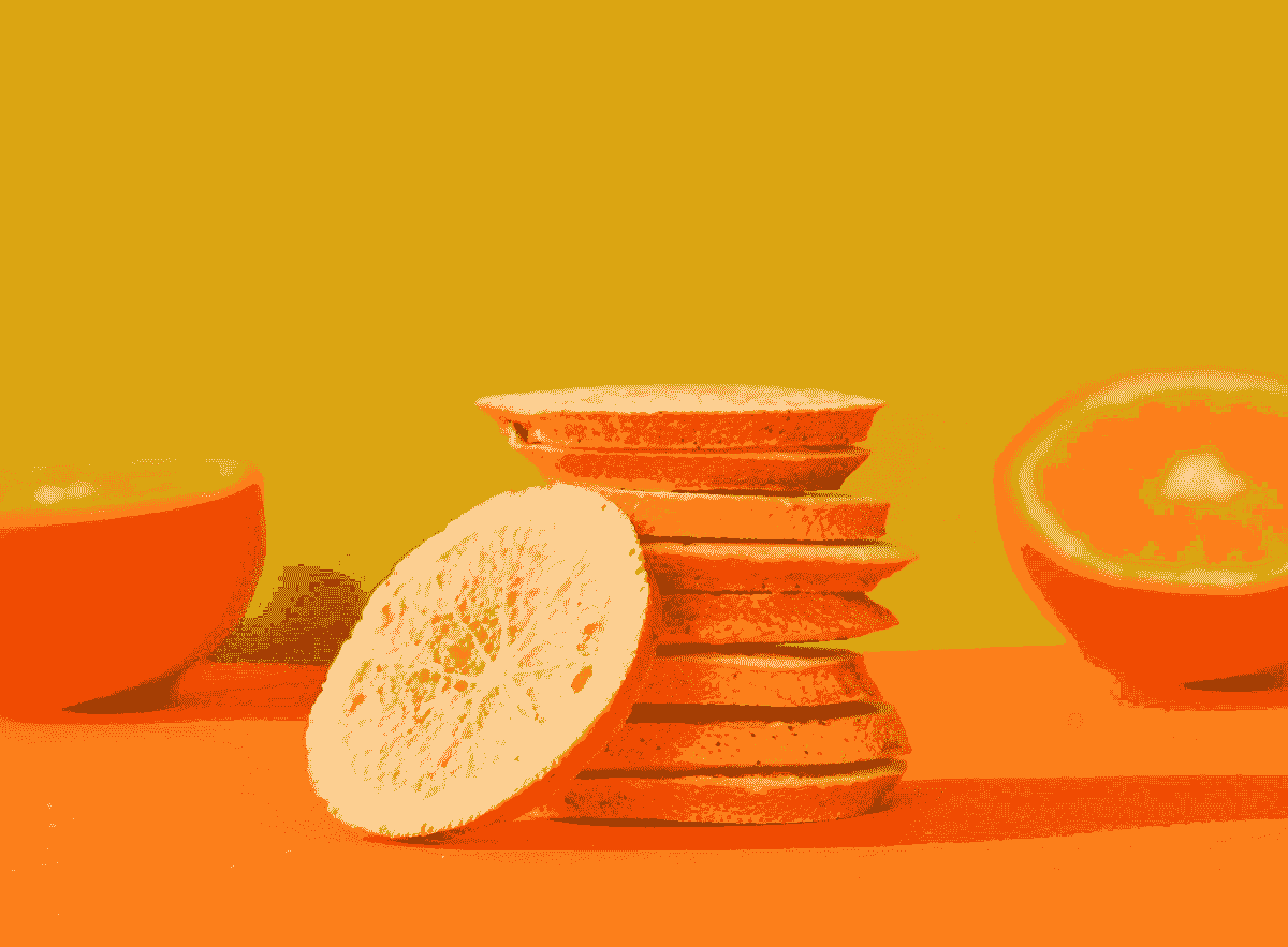 freshly made freeze dried orange slices for tea