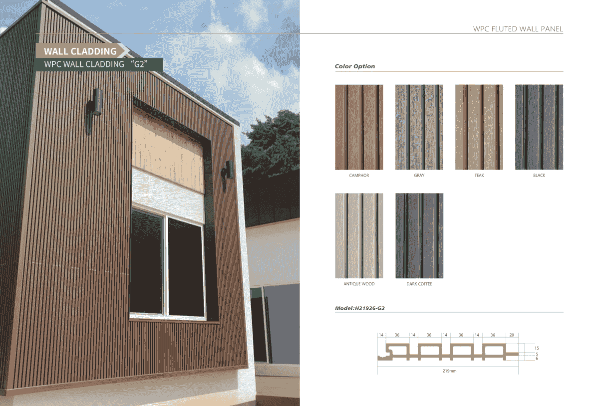 Stylish exterior wall cladding using WPC for modern homes