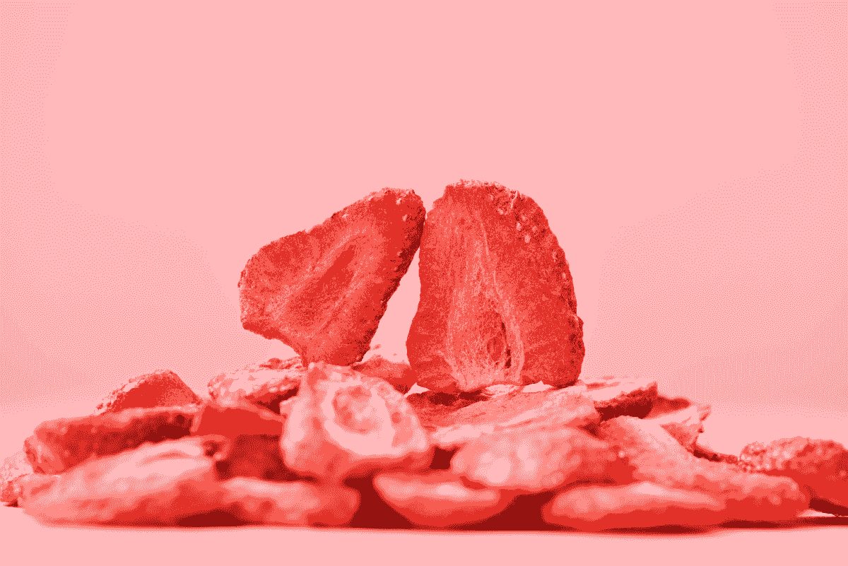 freshly produced freeze dried strawberry products