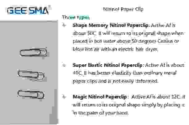 nitinol paperclips showcasing versatility compared to traditional clips