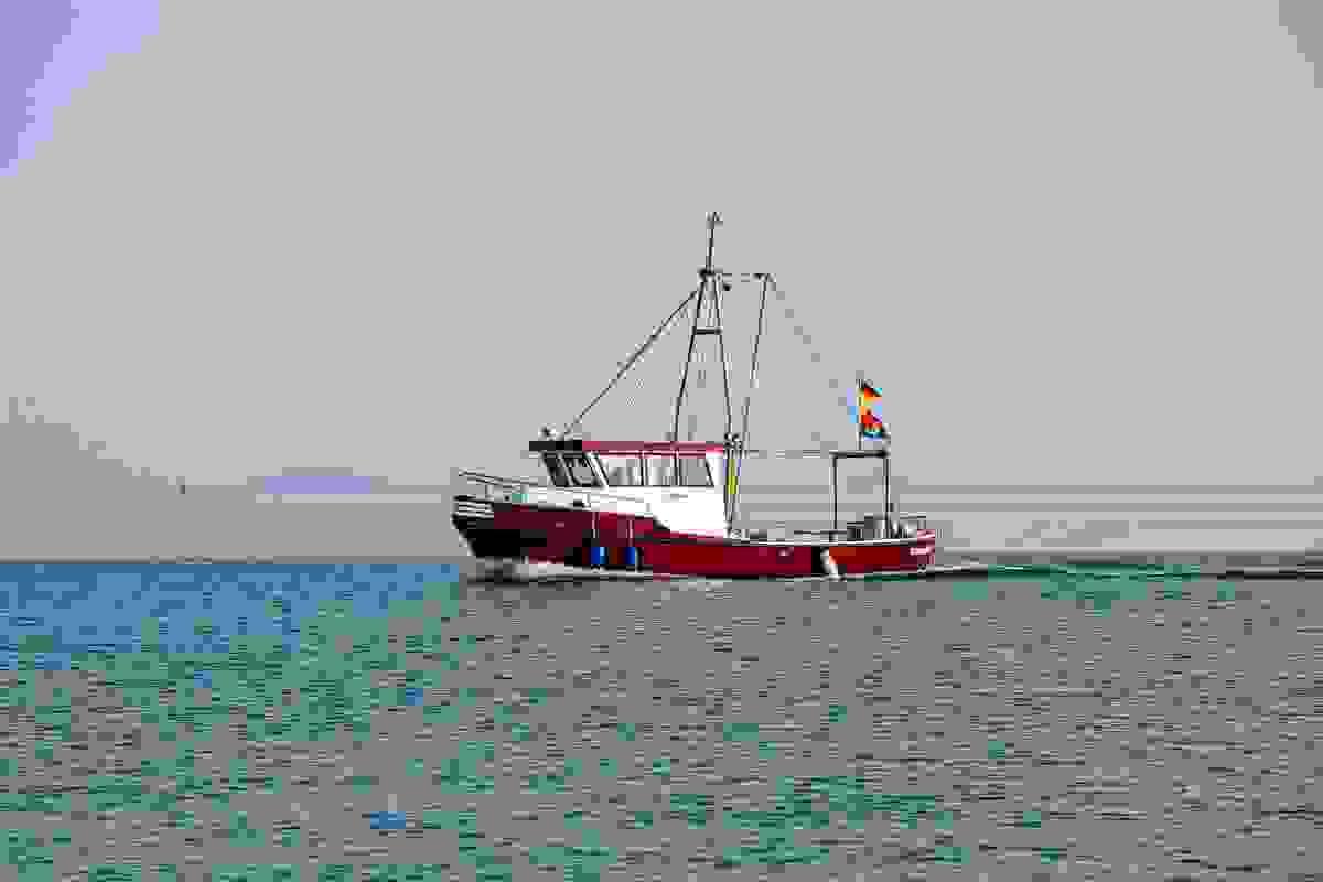 big commercial fishing boat ready for seasonal preparations