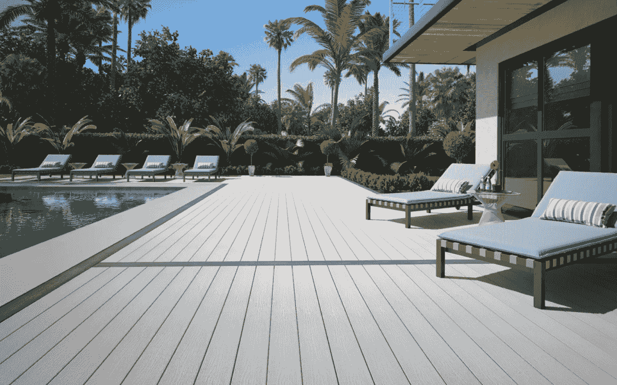 Stunning picture framed deck showcasing elegant design.