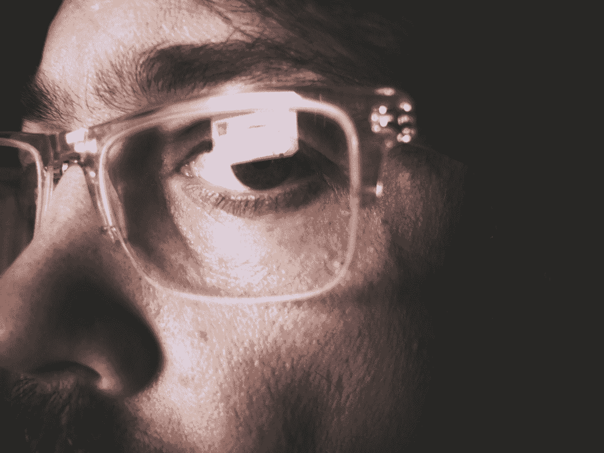 Innovative design showcasing potential future video recording eyewear.