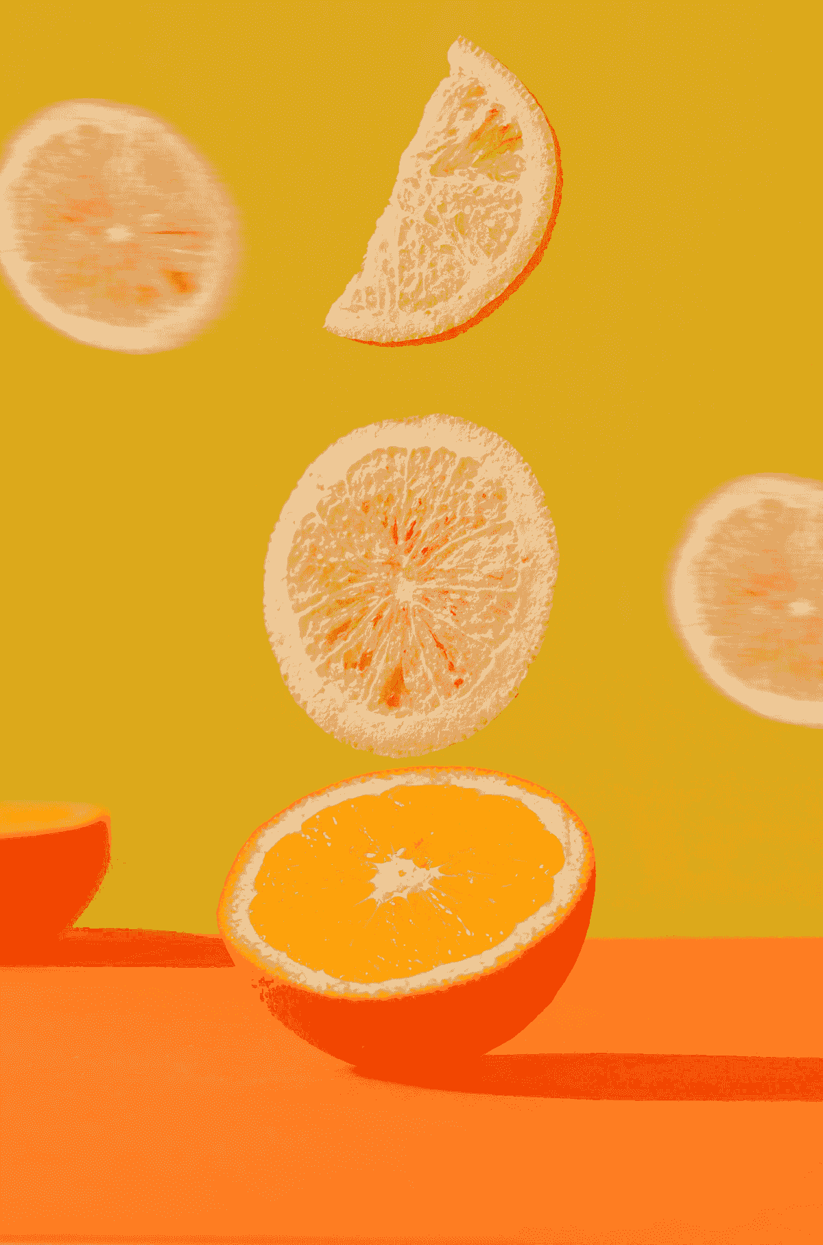 Delicious freeze dried orange slices for enhancing beverages