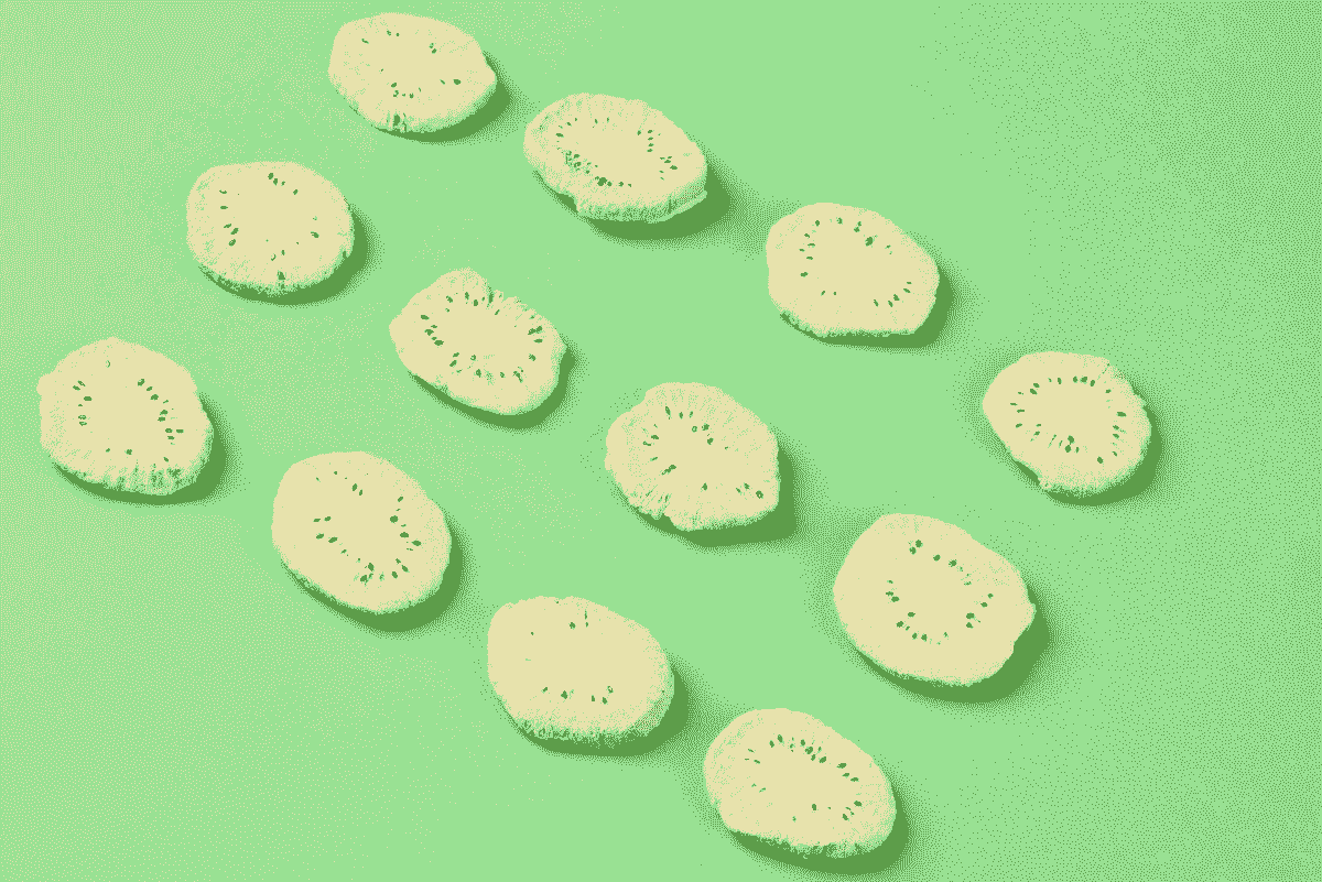 Delicious freeze dried kiwi snacks ready for consumption
