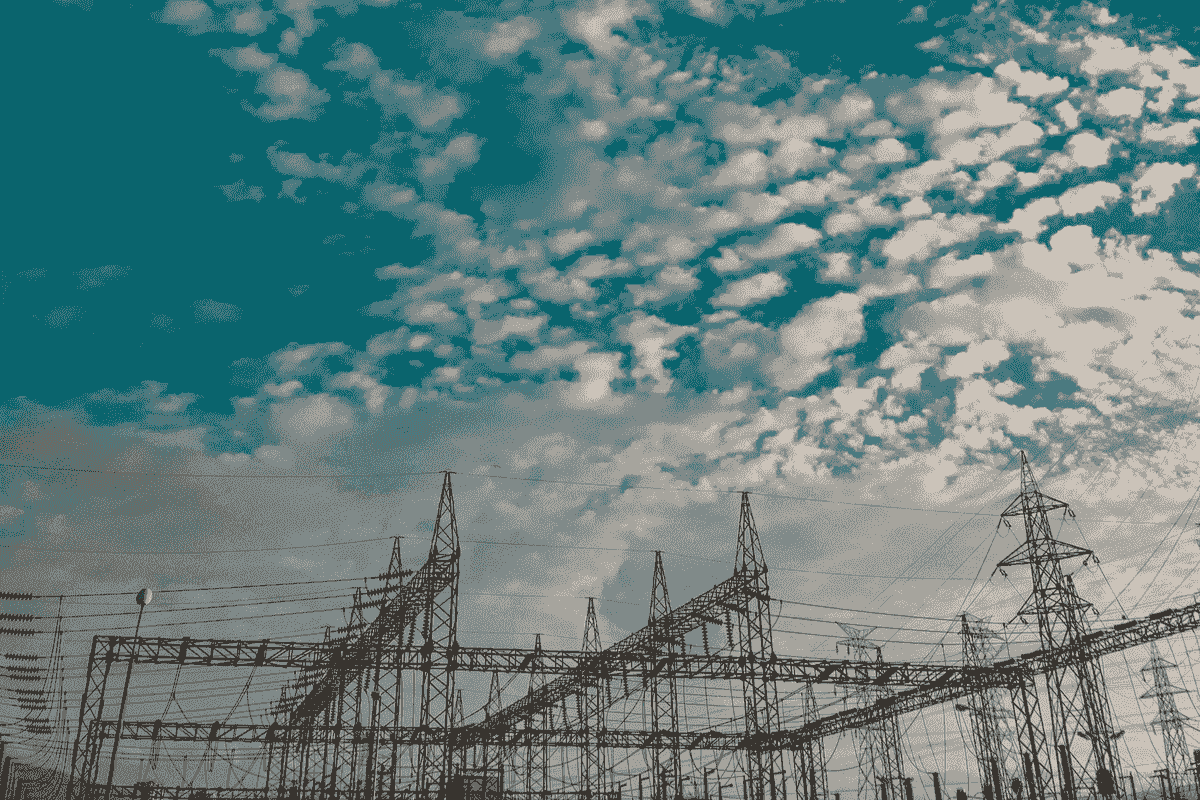 Different types of insulators used in overhead transmission lines.