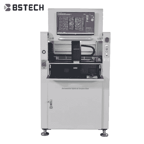 automated optical inspection machine inspecting printed circuit boards