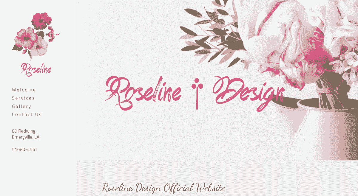 Plantilla Roseline de Strikingly