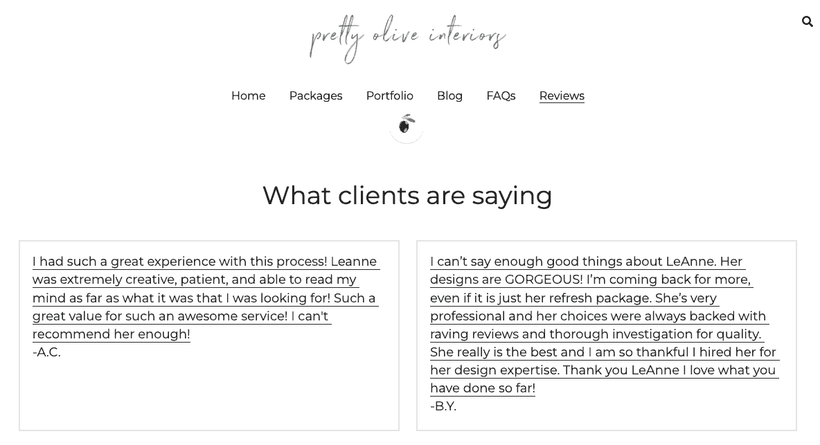 Interiores Pretty Olive: cómo aprovechar las críticas positivas