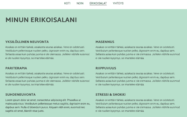 Mielenterveysneuvoja -mallipohja Strikinglyltä
