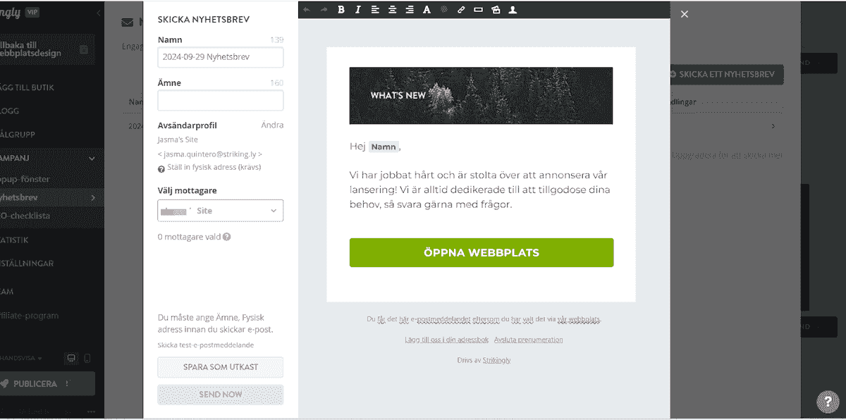 Hur man använder Strikingly för att skapa fantastiska email-nyhetsbrev?