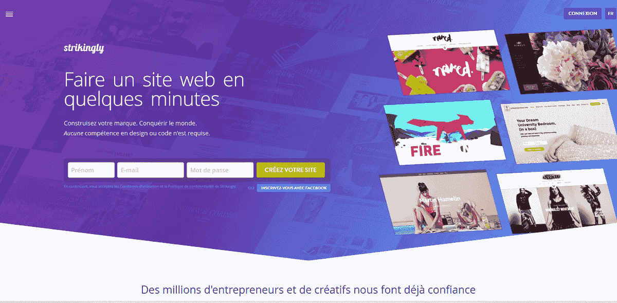 Créer des sites web attrayants avec Strikingly