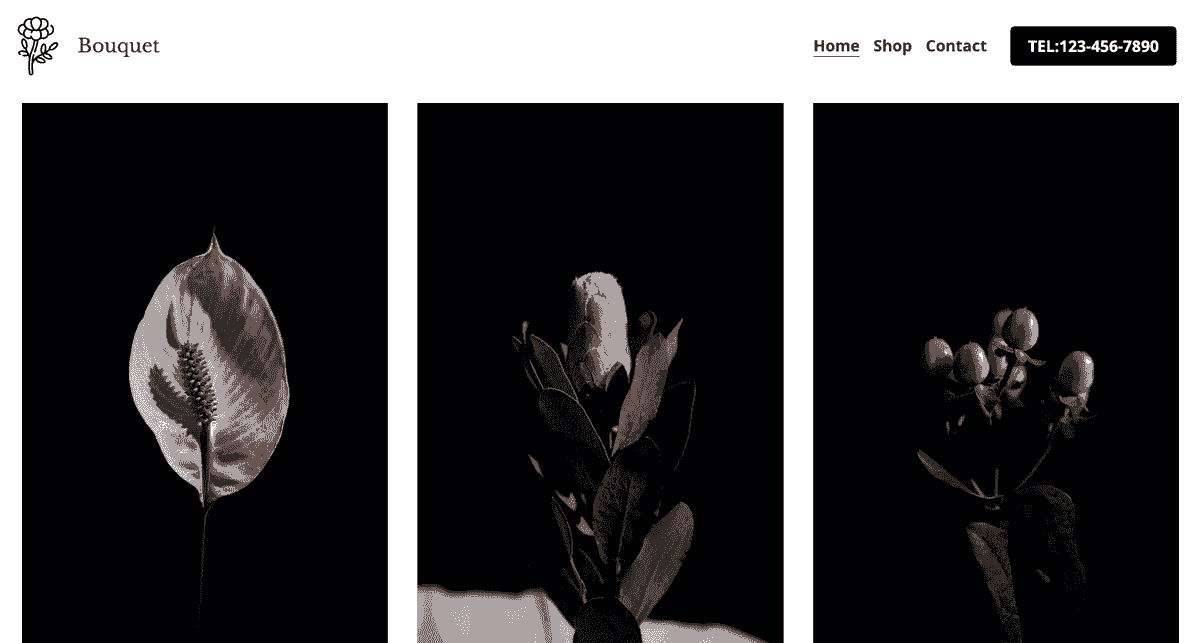 Plantilla de la tienda Bouquet de Strikingly