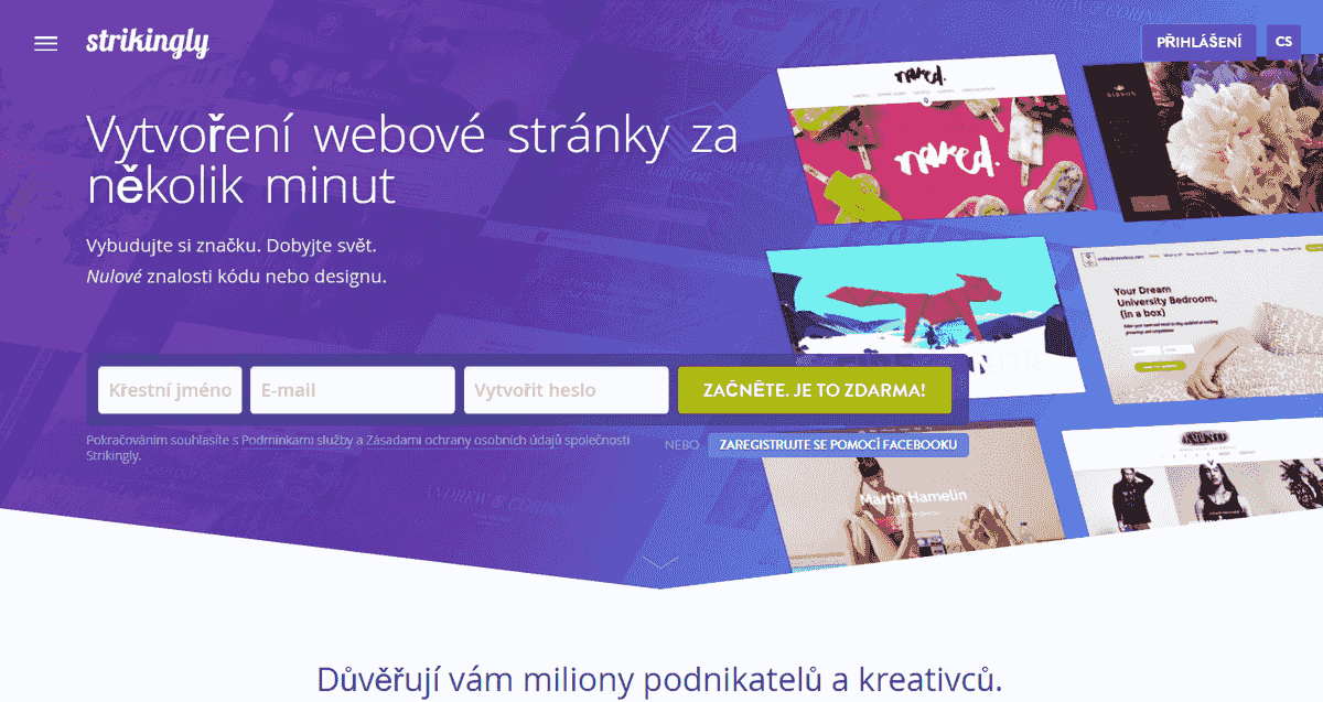Překvapivě vstupní stránka