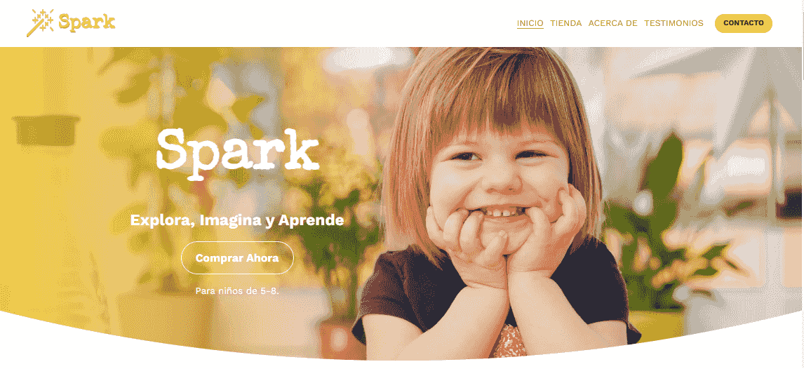 Plantilla de tienda en línea Spark de Strikingly