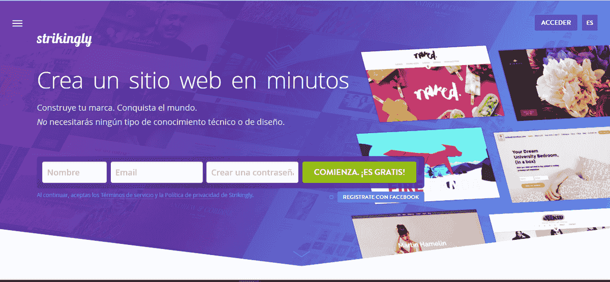Página de aterrizaje sorprendente