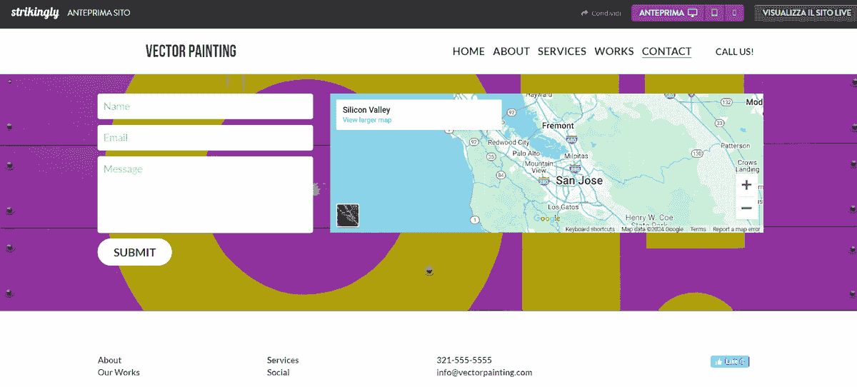 Visualizza in anteprima il sito per vedere l'Informativa sulla privacy prima di lanciare il sito web