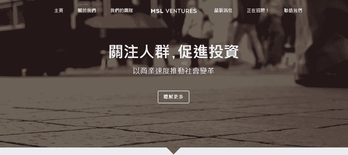 來自 Strikingly 的 MSL Ventures 模板