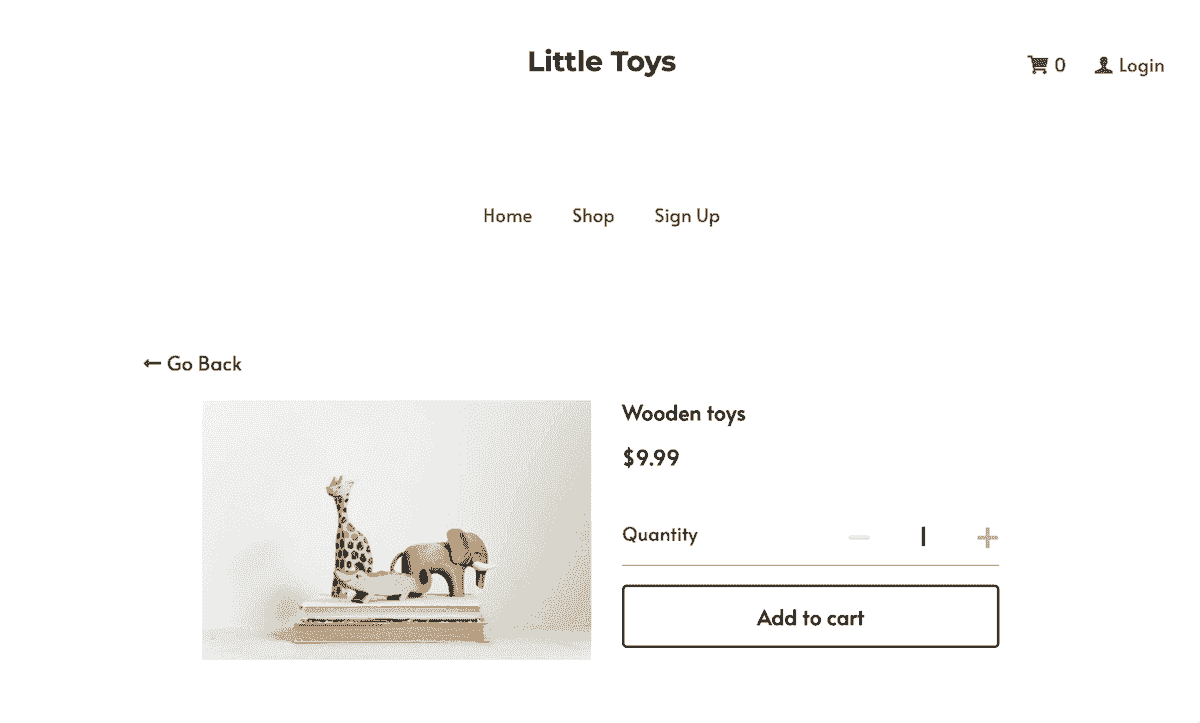 Plantilla de tienda online de juguetes pequeños de Strikingly