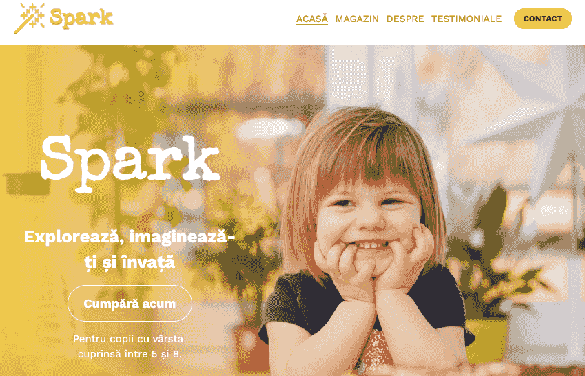Strikingly - Șablon de magazin online Spark