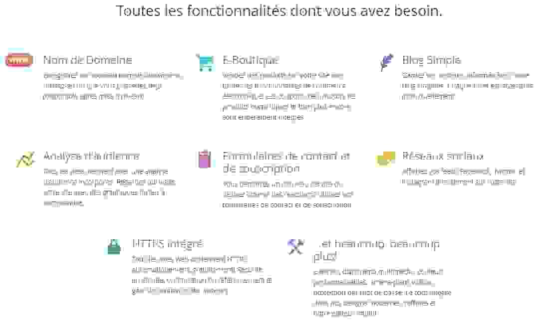 Toutes les Fonctionnalités de Strikingly