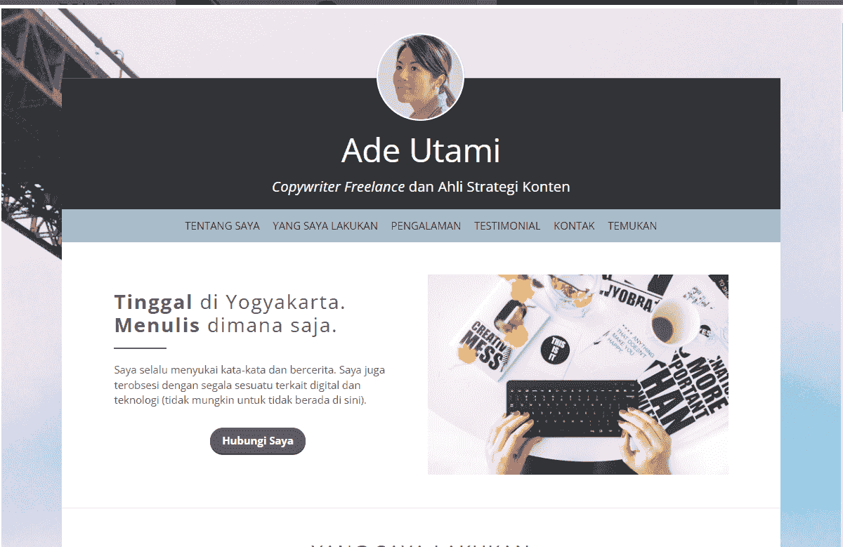 Mencolok - Template Portofolio Freelancer Profil