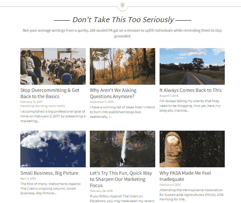 Projekty blogów takie jak Grain