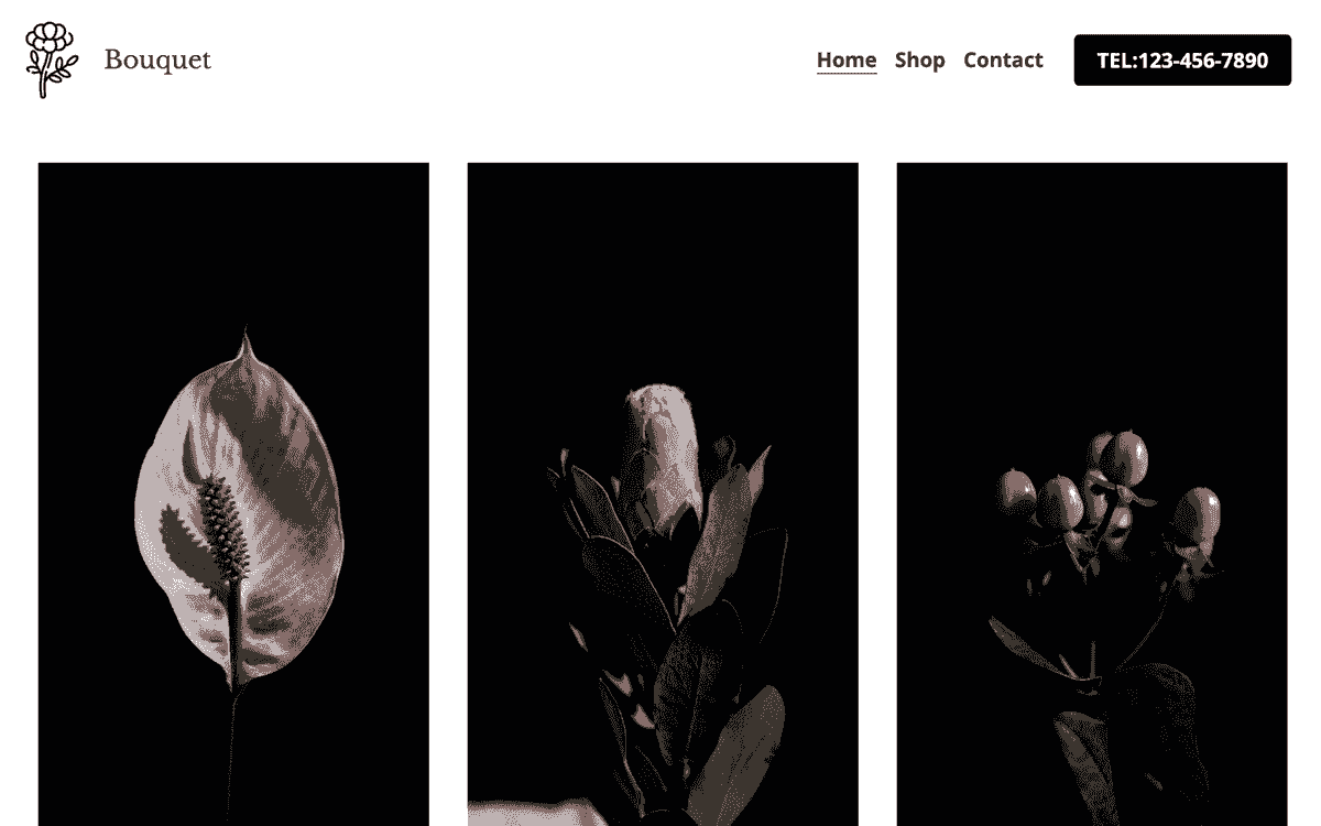 Plantilla de tienda de ramos de Strikingly