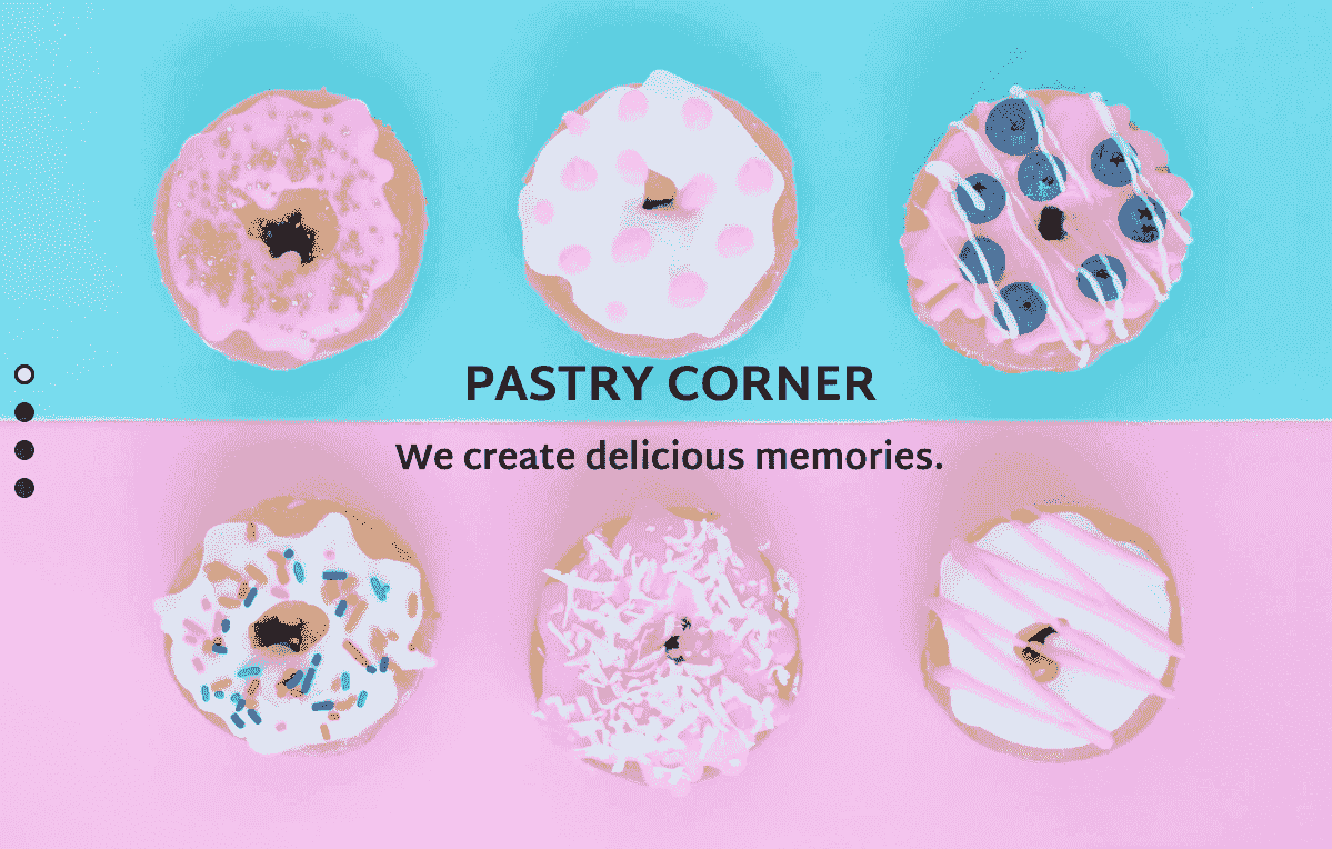 Szablon Pastry Corner w pastelowych kolorach marki