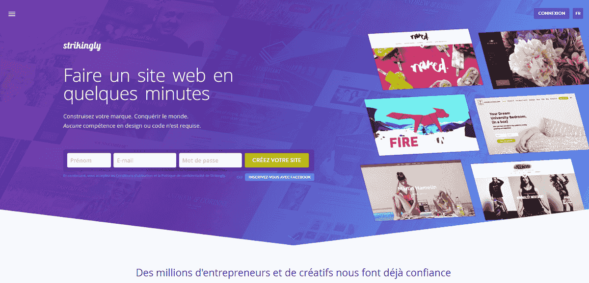 Fonctionnalités Strikingly pour l'audit de site web