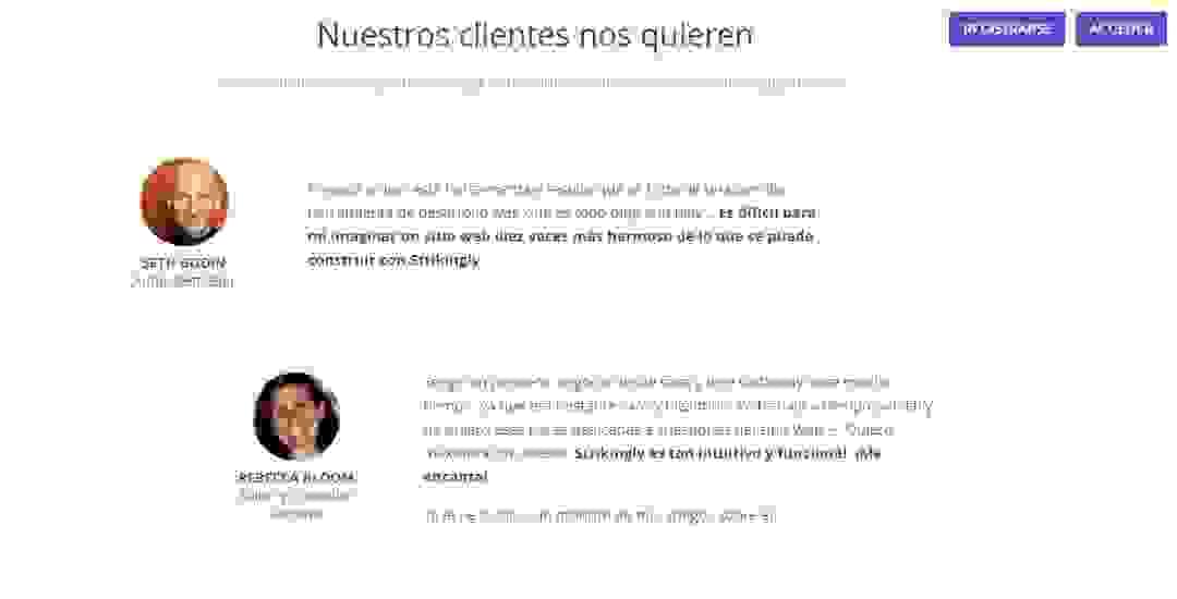 Testimonios Strikingly