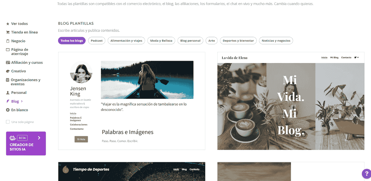 Elige una Plantilla
